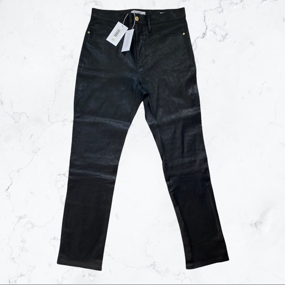 👖Frame Leather Le Sylvie Slender Straight 
Noir - Picture 7 of 16